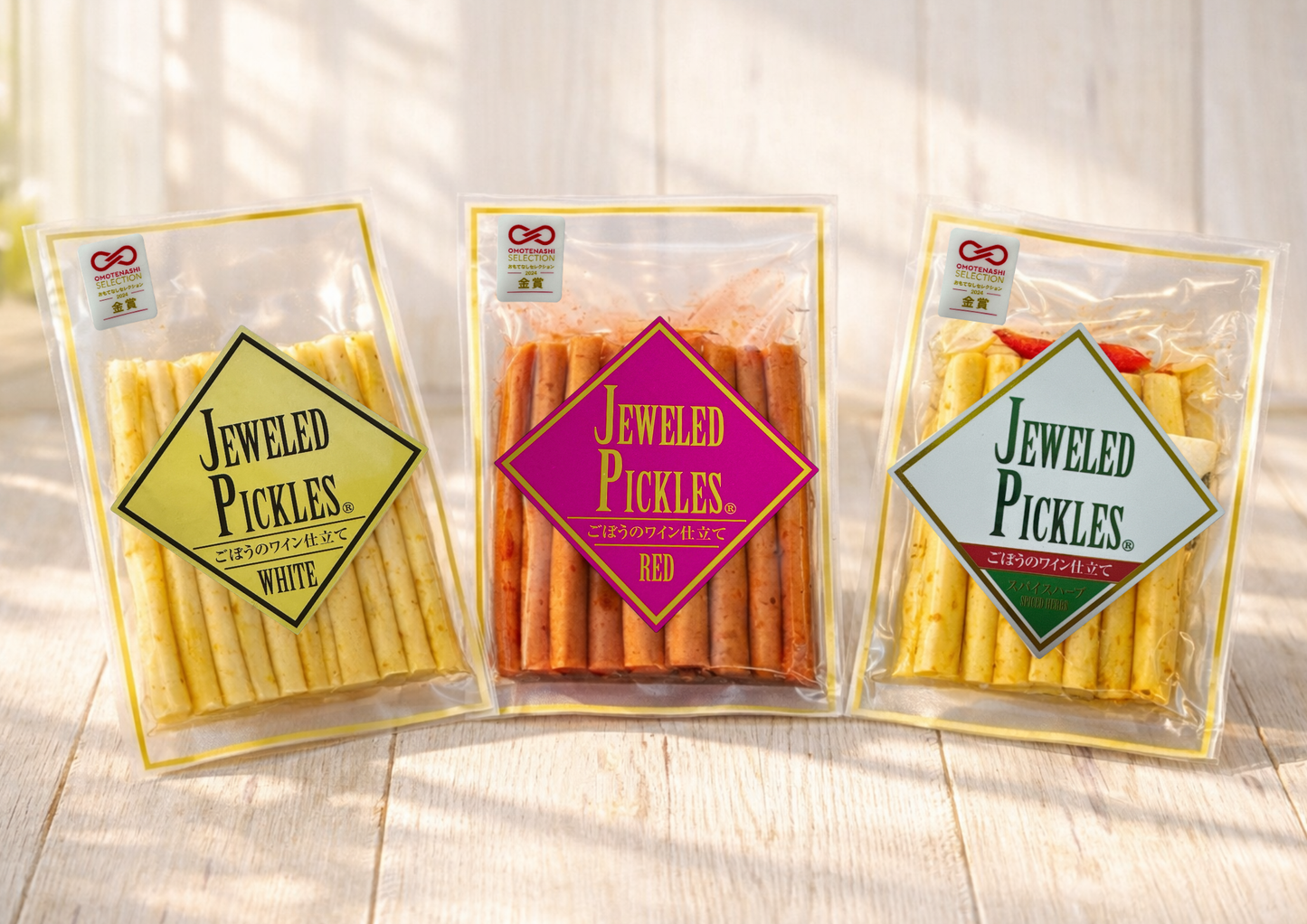 
                  
                    JEWELED　PICKLES　RED：赤ワインごぼう
                  
                